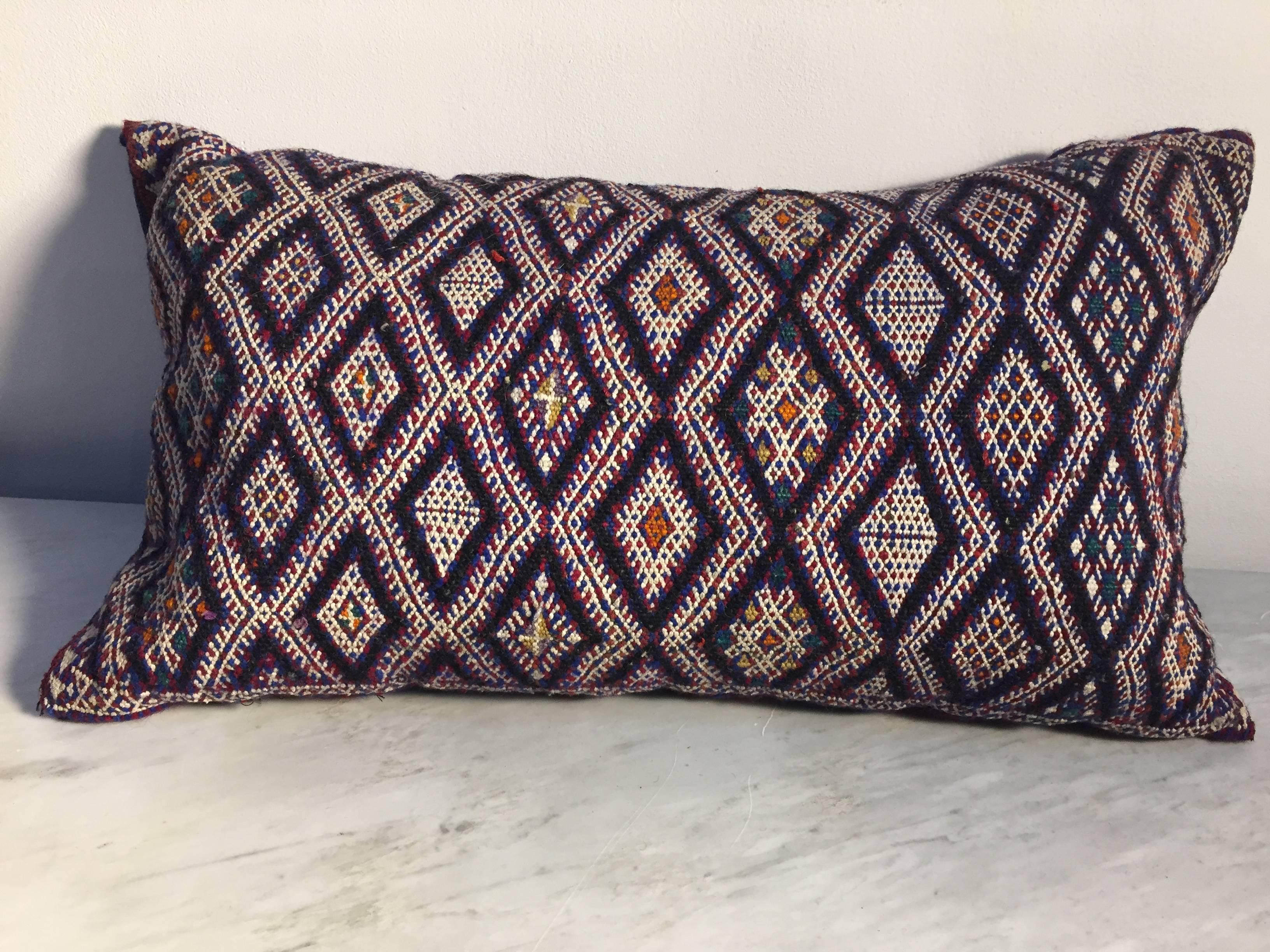 Moroccan Berber Handwoven Tribal Pillow In Good Condition In North Hollywood, CA