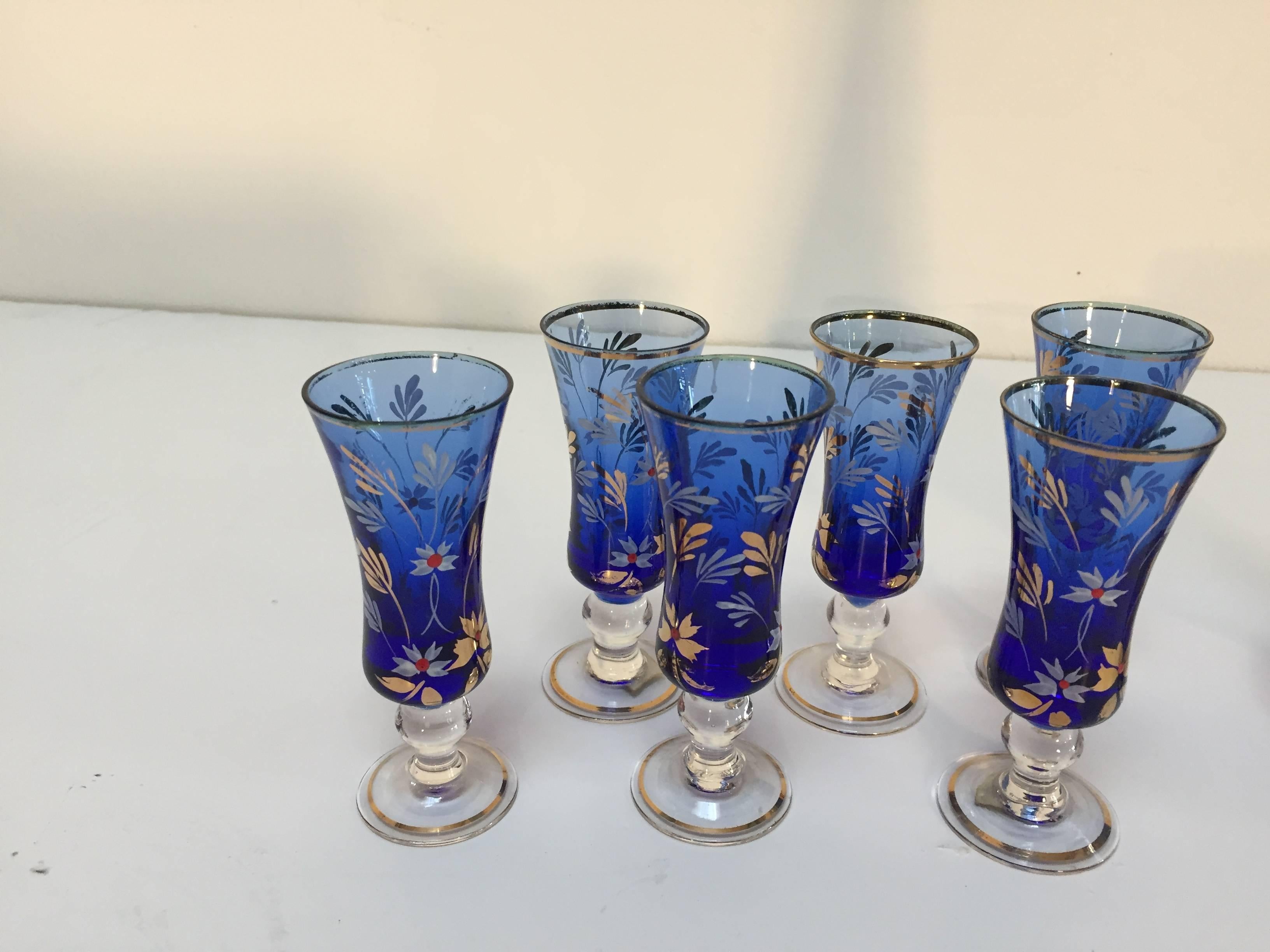 cobalt blue decanter set