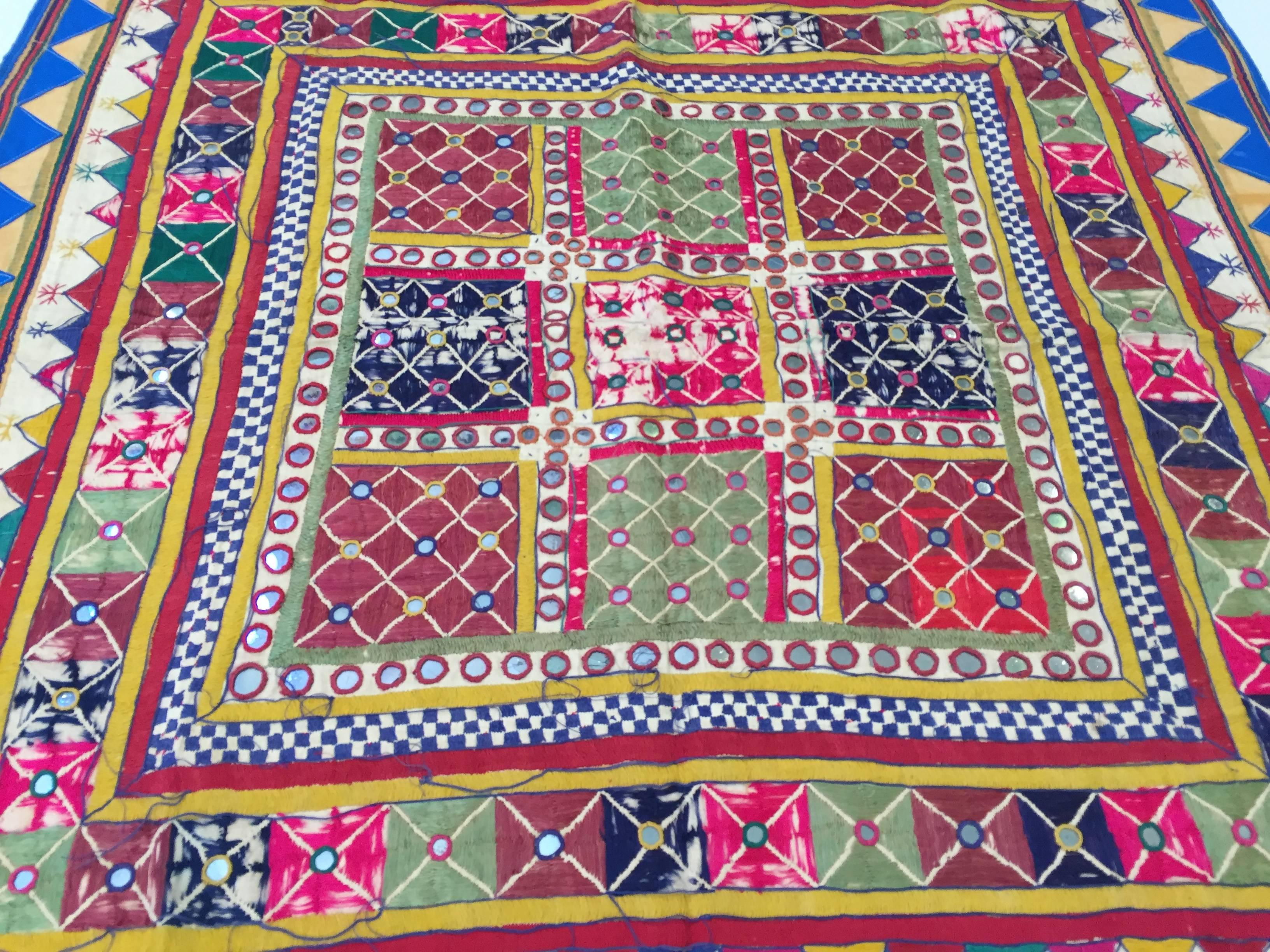 20th Century Embroidered Ceremonial Chakla Cloth Textile