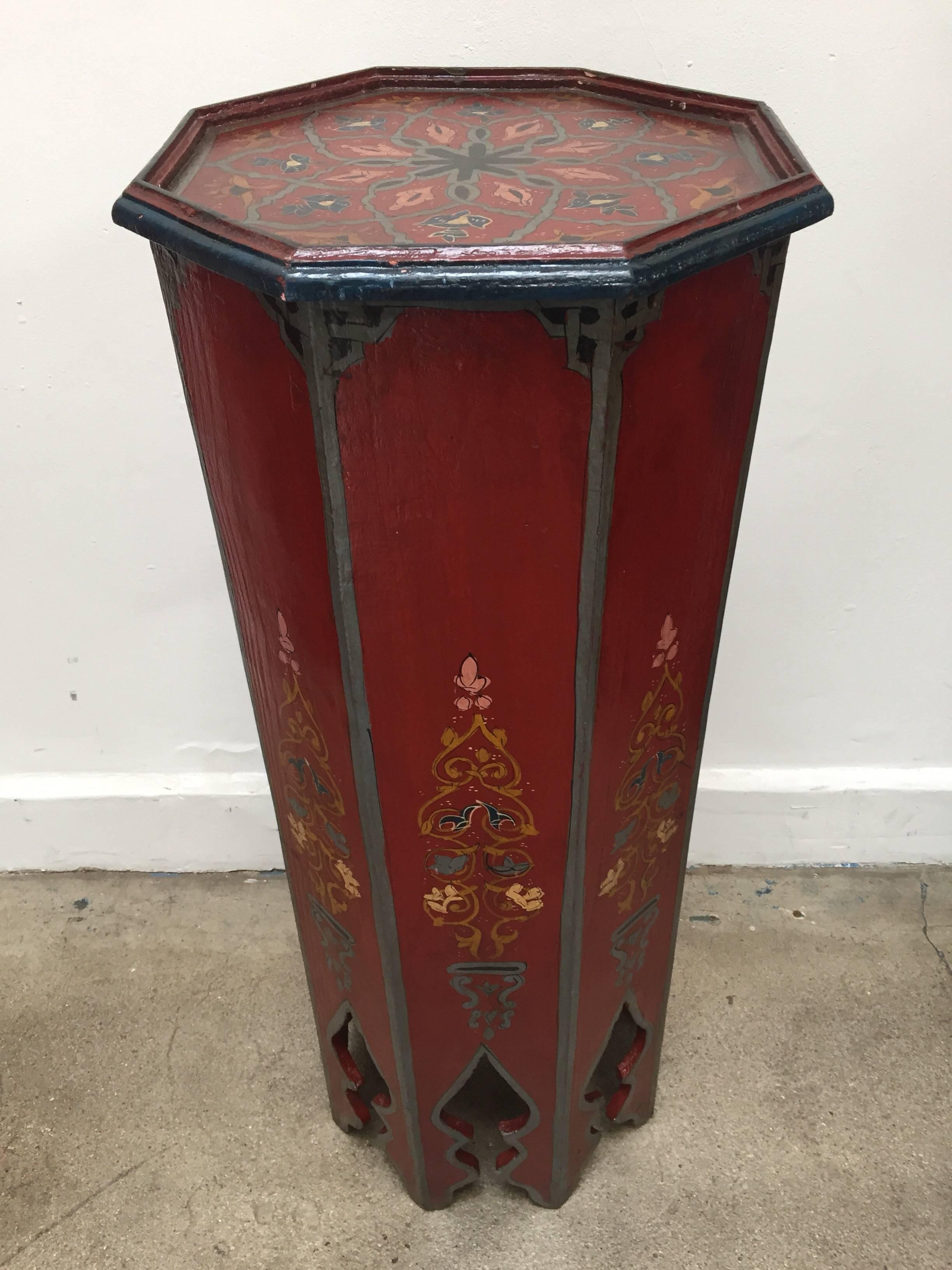 1960s Moroccan Moorish Pedestal Octagonal Table For Sale 9