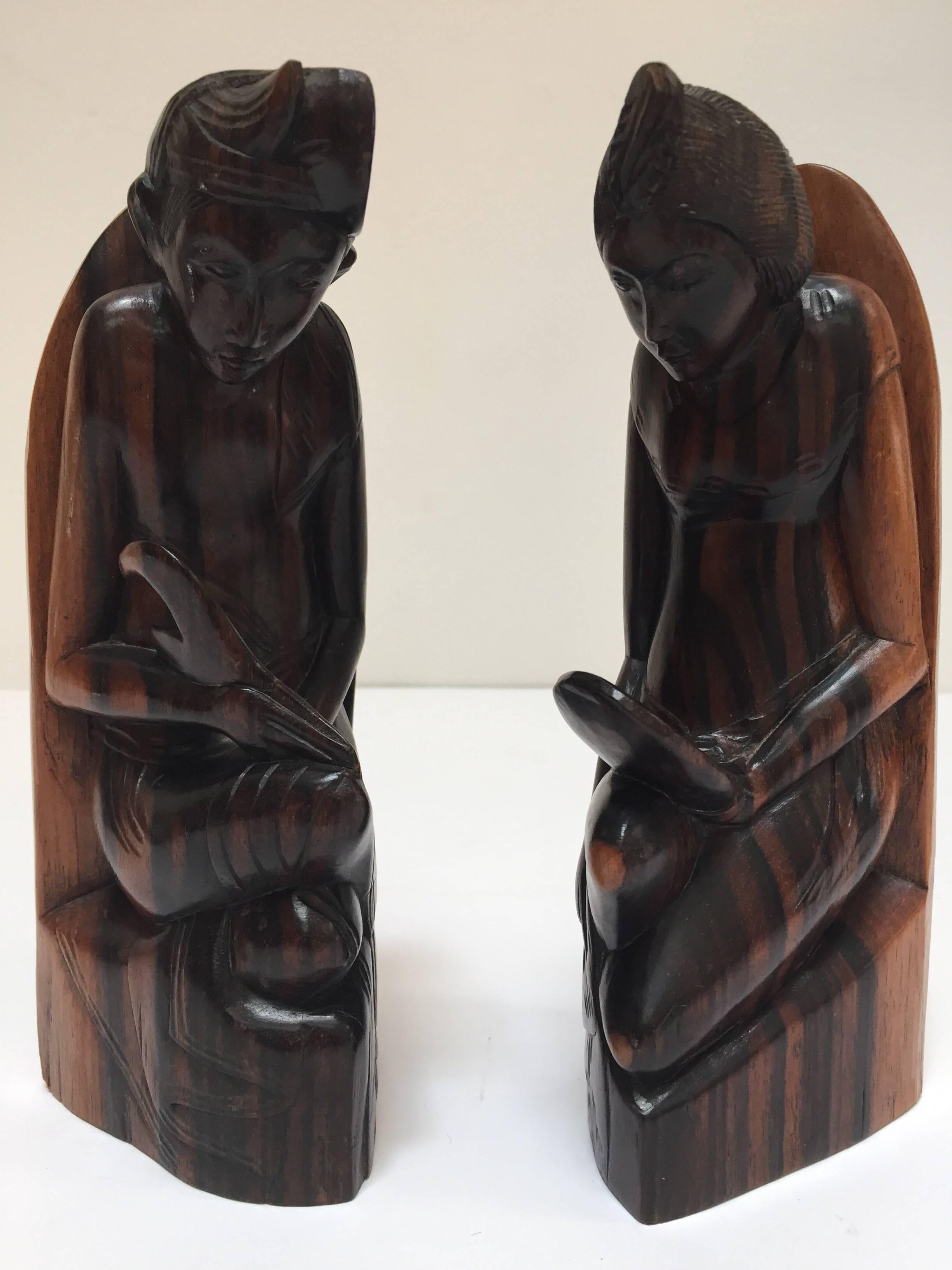 Hand-Carved Wooden Balinese Bookends 5