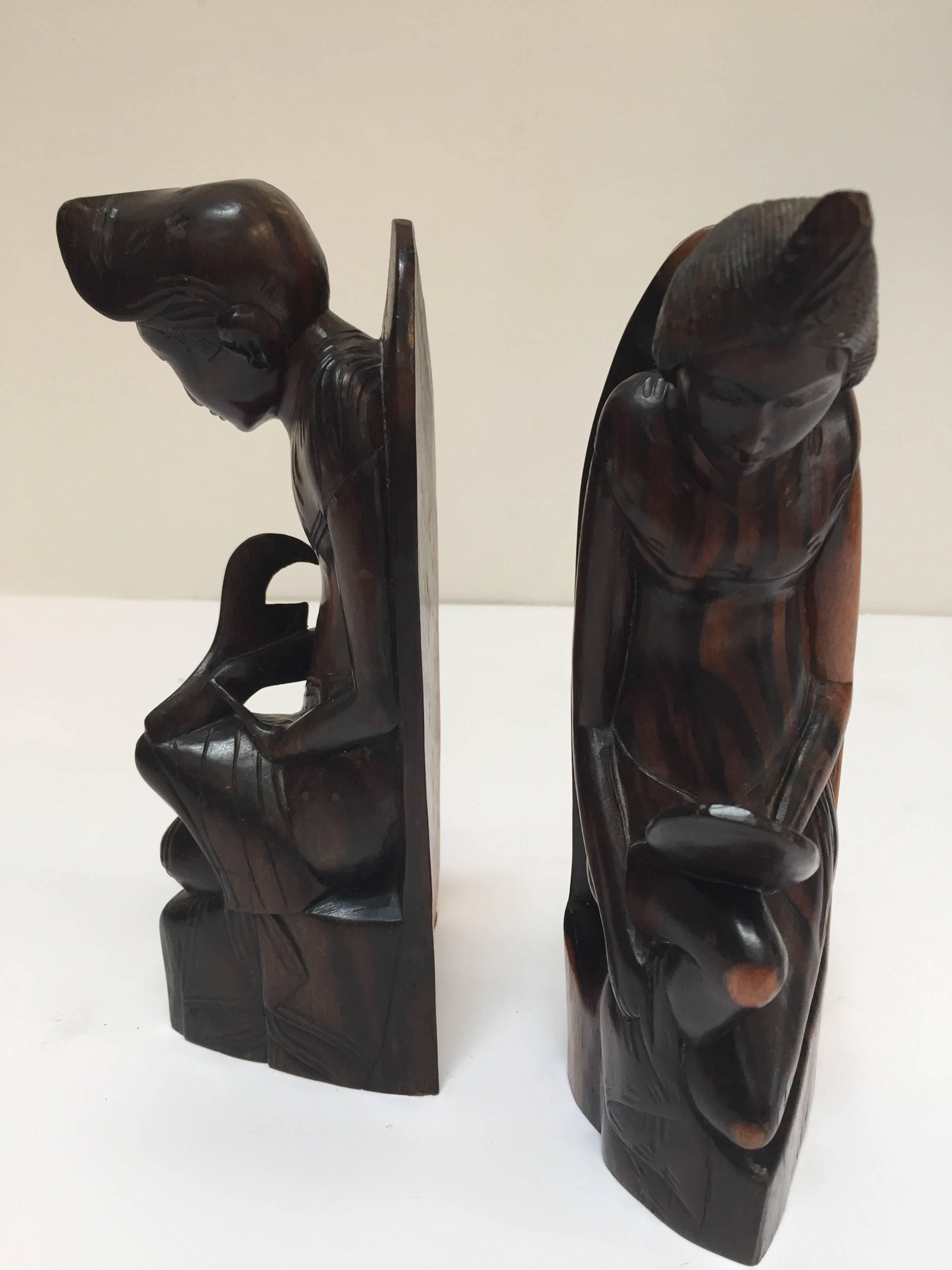 Hand-Carved Wooden Balinese Bookends 4