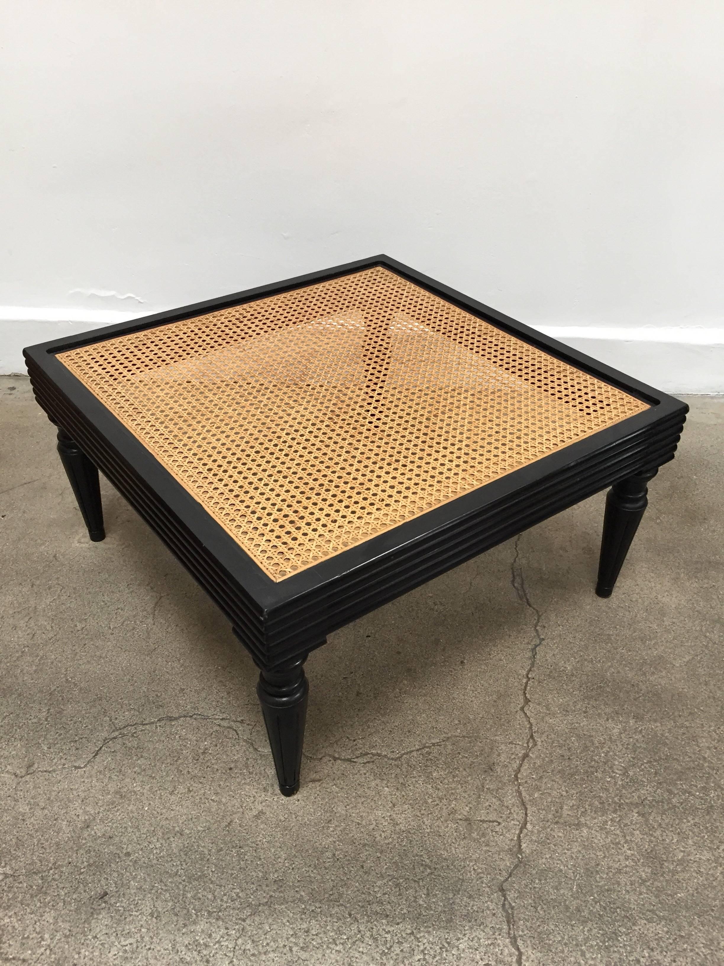 Anglo-Indian Ebonized Ottoman or Side Table In Good Condition In North Hollywood, CA