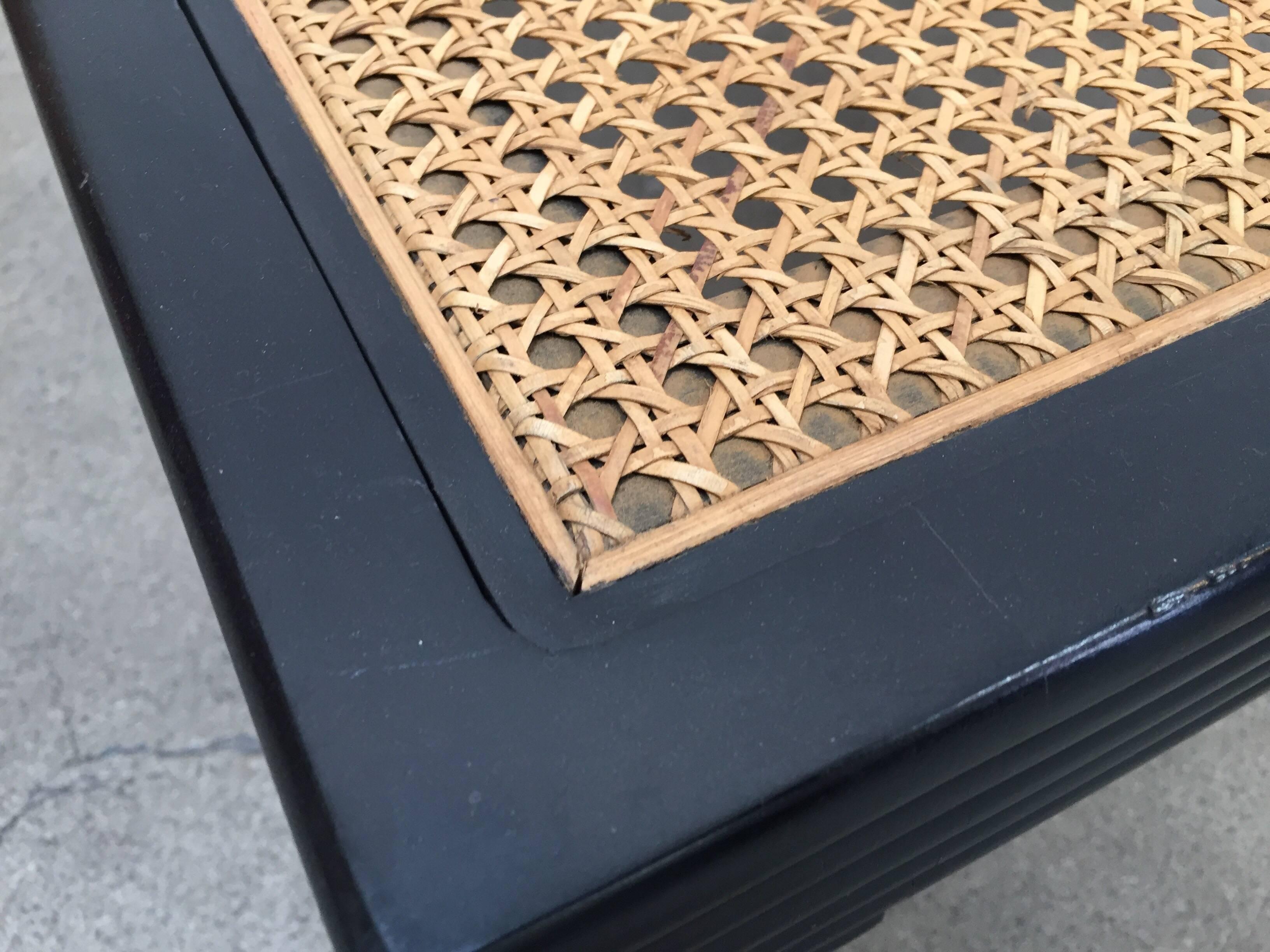 20th Century Anglo-Indian Ebonized Ottoman or Side Table