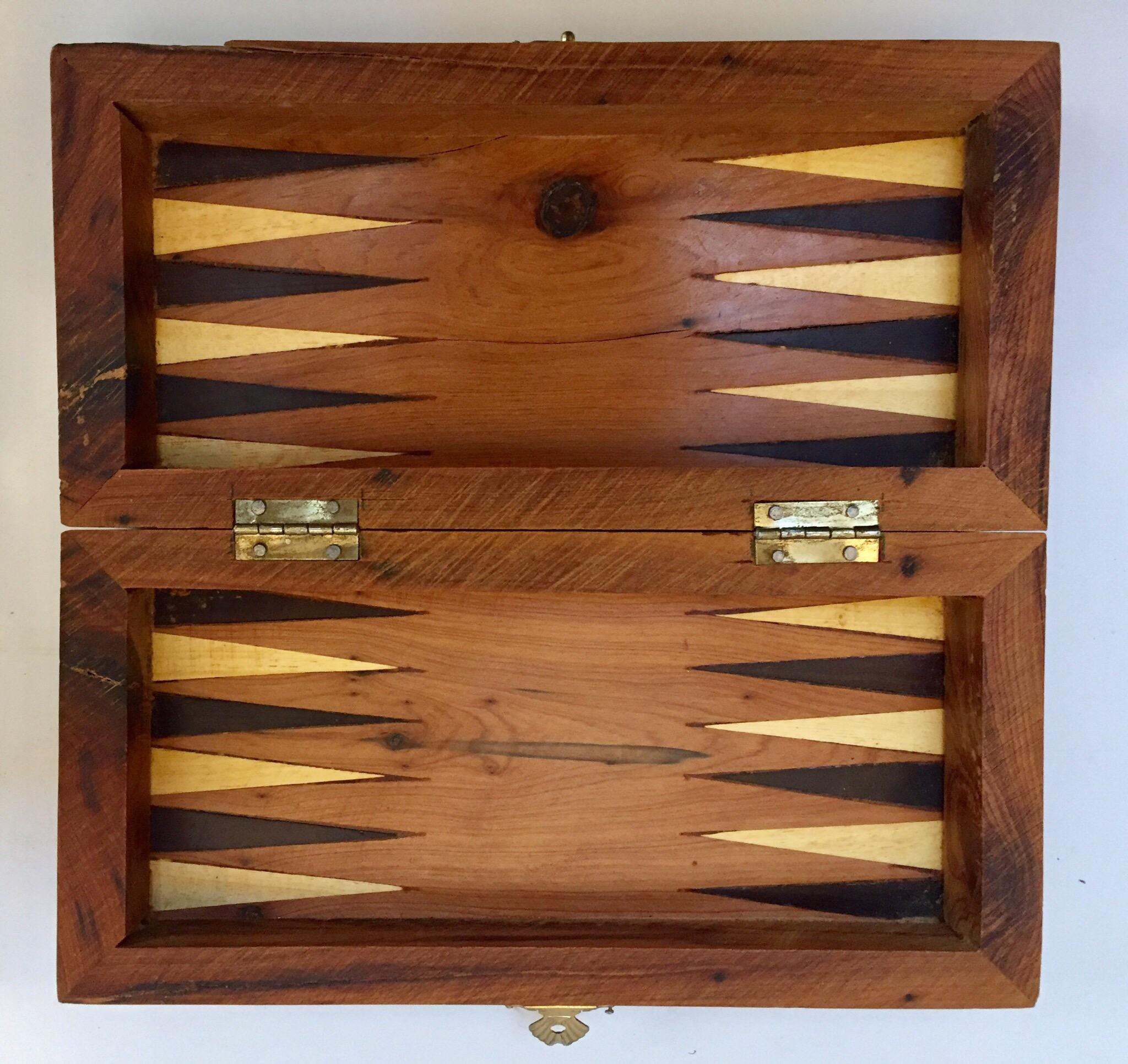Islamic Moroccan Handcrafted Thuya Wood Box with Backgammon and Chess Set Game