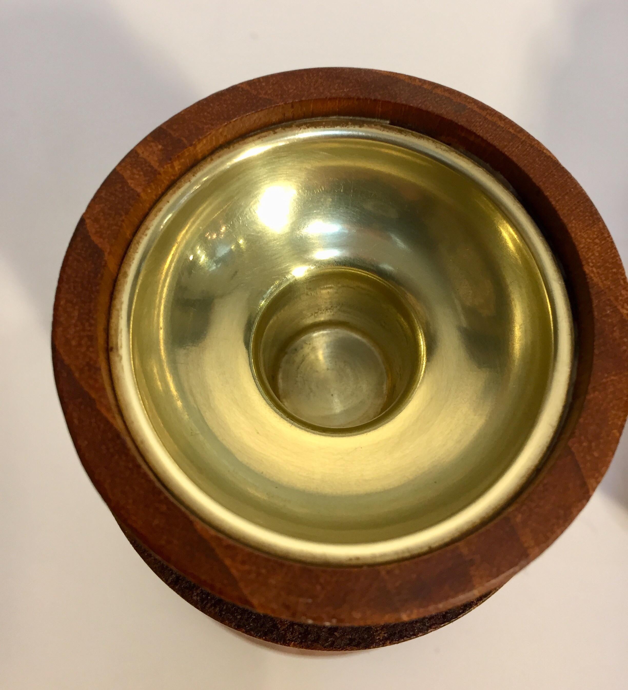 Pair of Midcentury Danish Modern Dansk Teak Candleholder In Good Condition In North Hollywood, CA