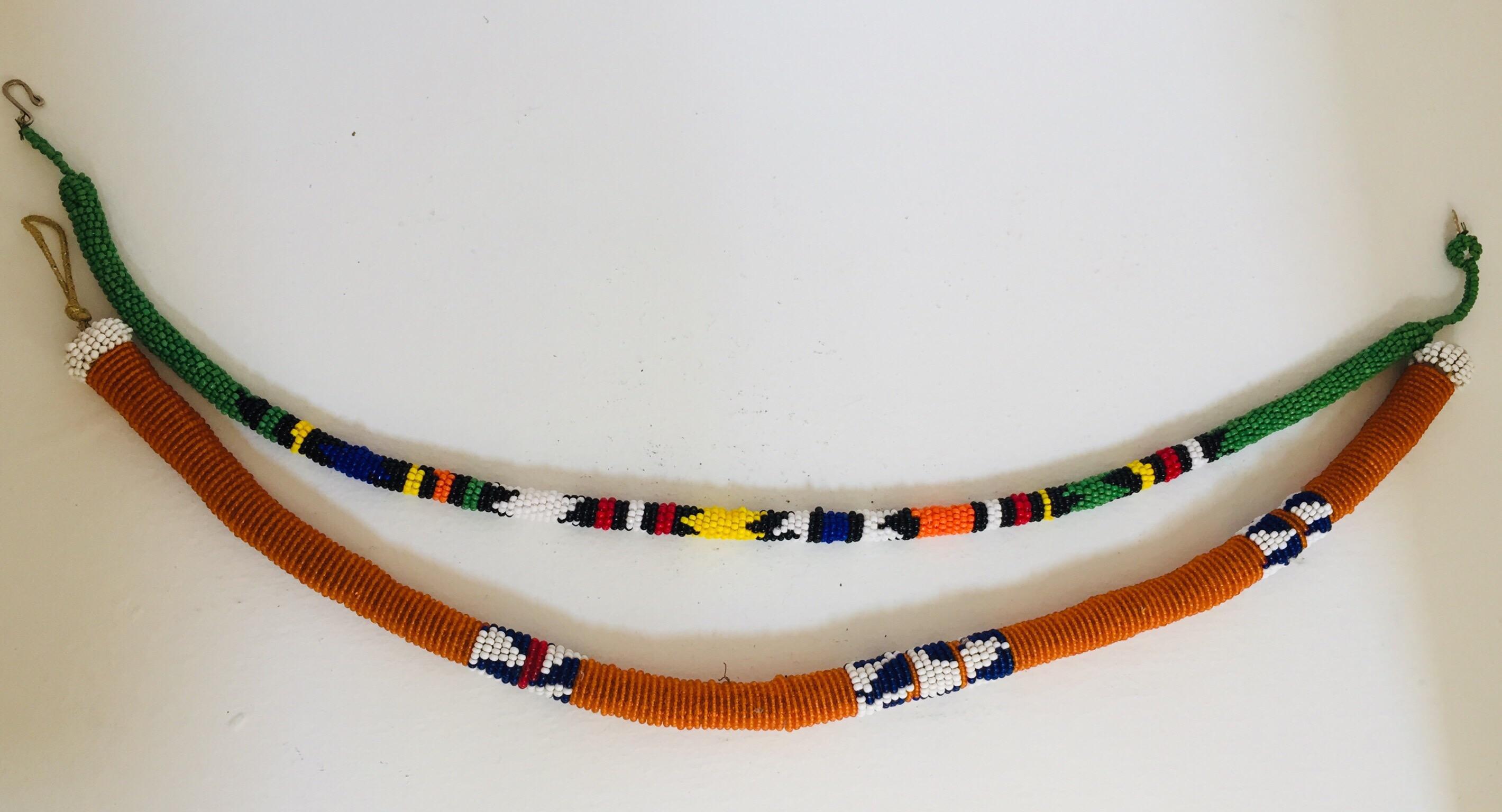 Beads Vintage African Urembo Beaded Necklace Choker by the Maasai Tribe Kenya