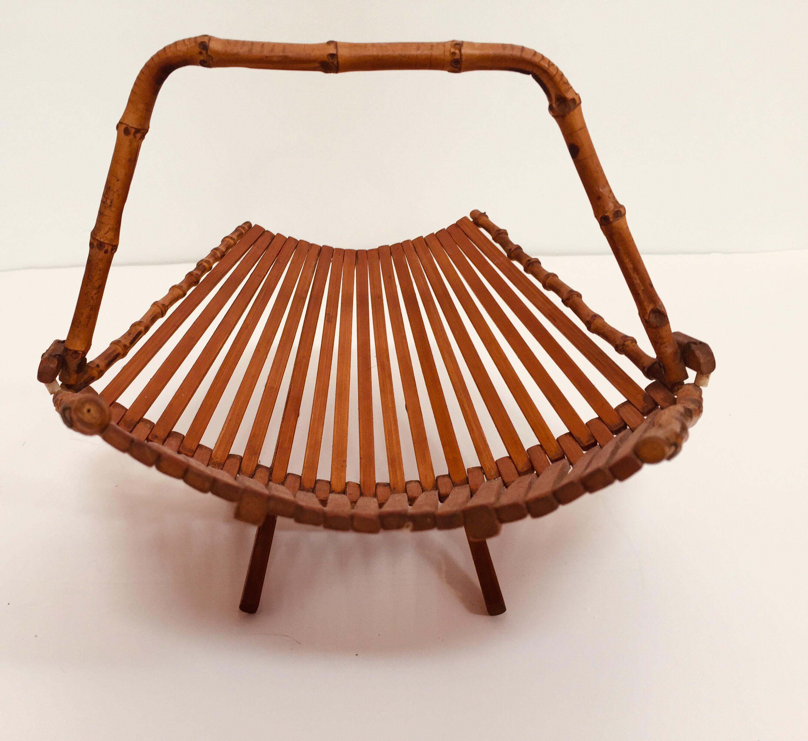 bamboo basket with handle