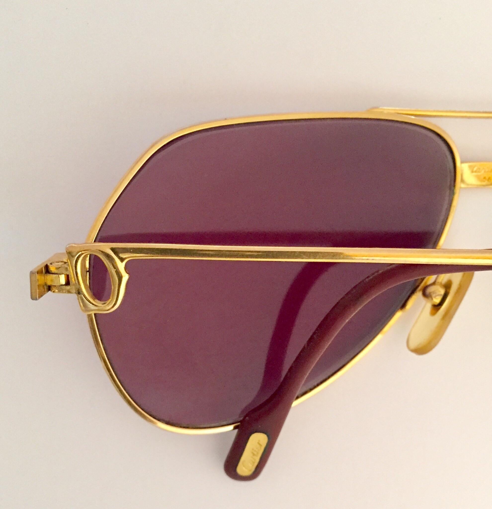 Cartier Vintage Large Vendome Santos Sunglasses with Box, 1980 1