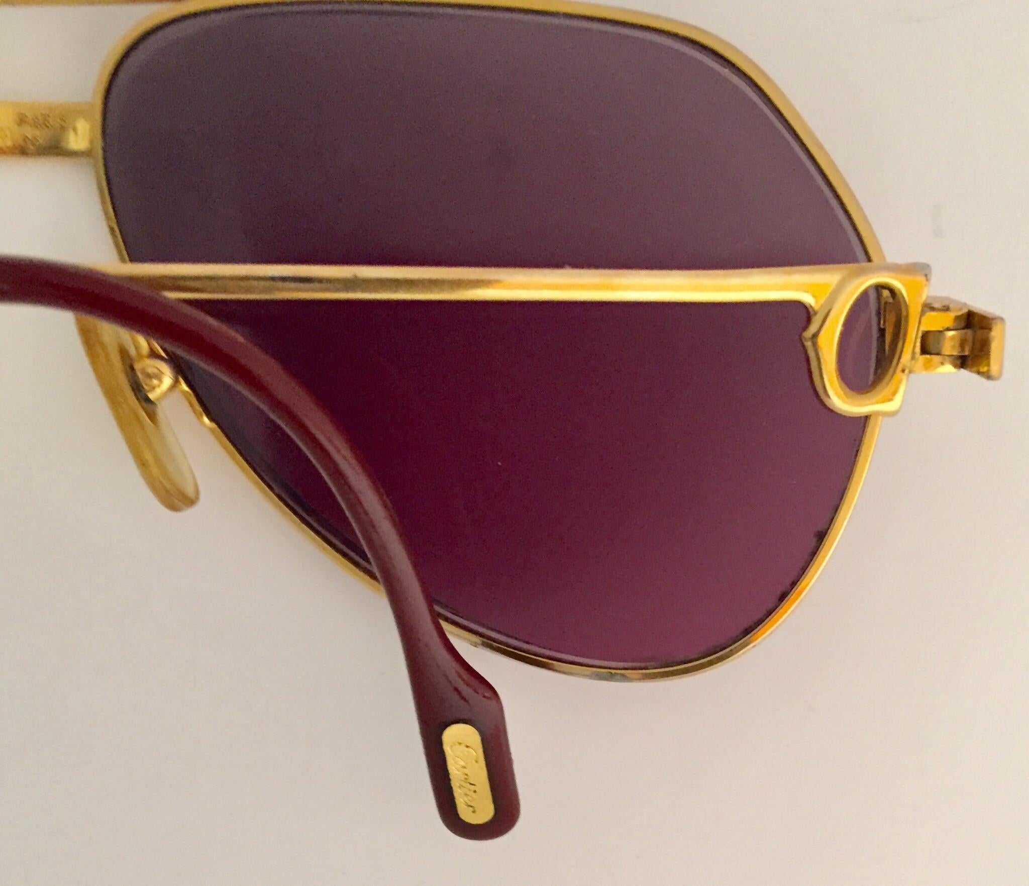 Cartier Vintage Large Vendome Santos Sunglasses with Box, 1980 2
