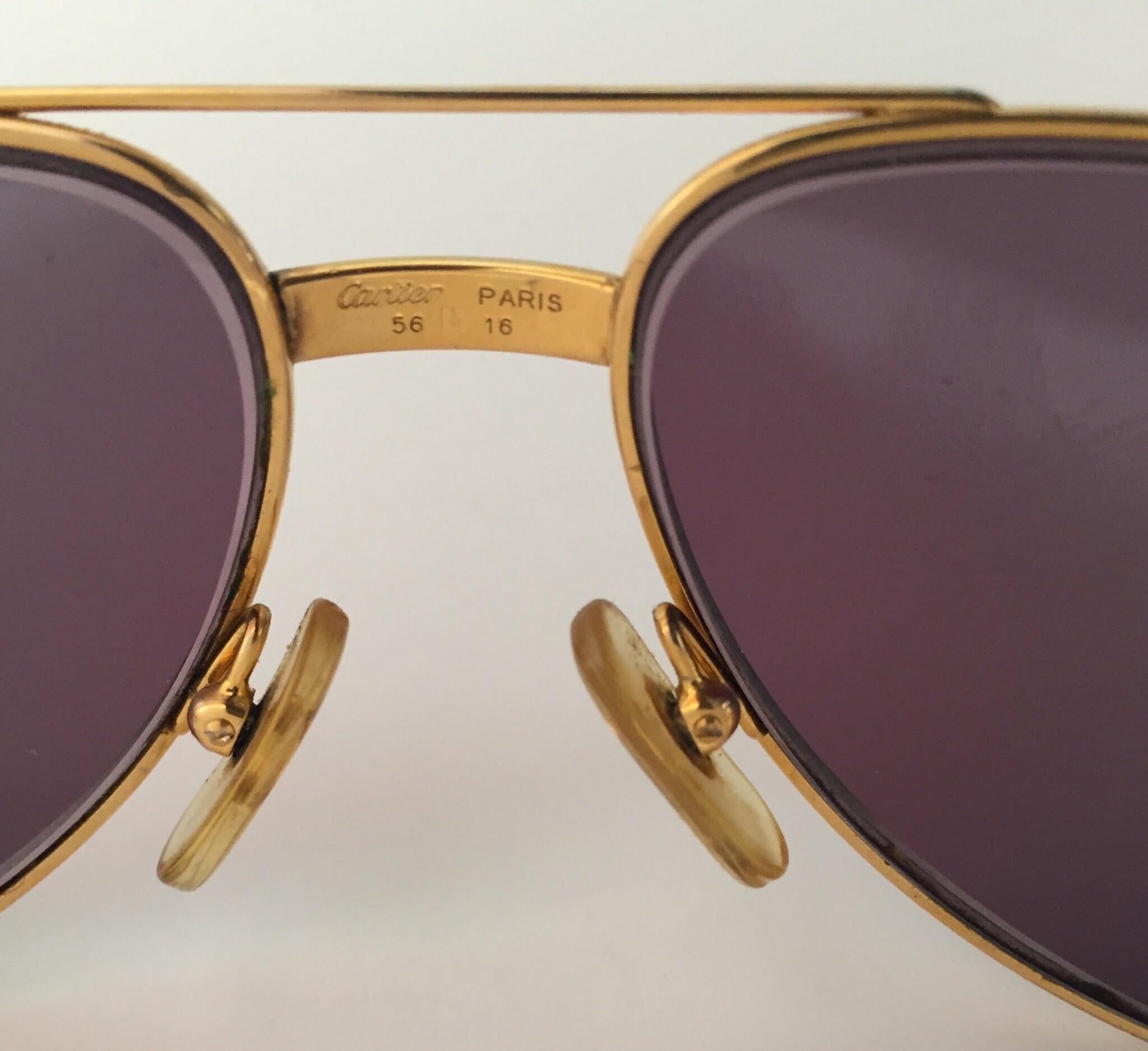 Cartier Vintage Large Vendome Santos Sunglasses with Box, 1980 6