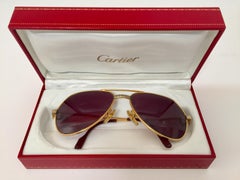 Cartier Vintage Large Vendome Santos Sunglasses with Box, 1980