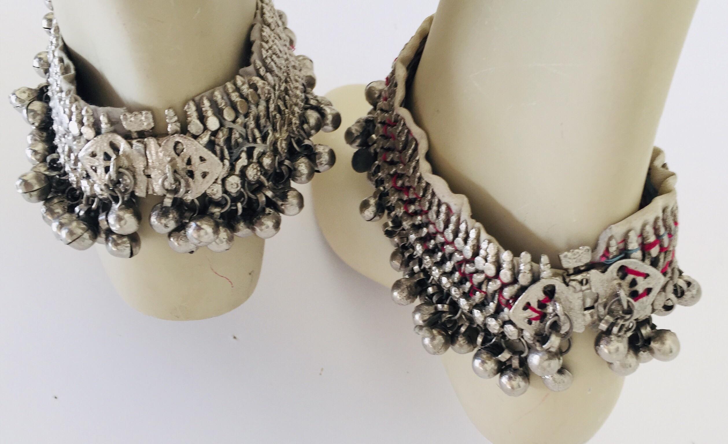 Pair of Traditional Ghungroo Bells Dancing Anklet Bracelets, Rajasthan India 3