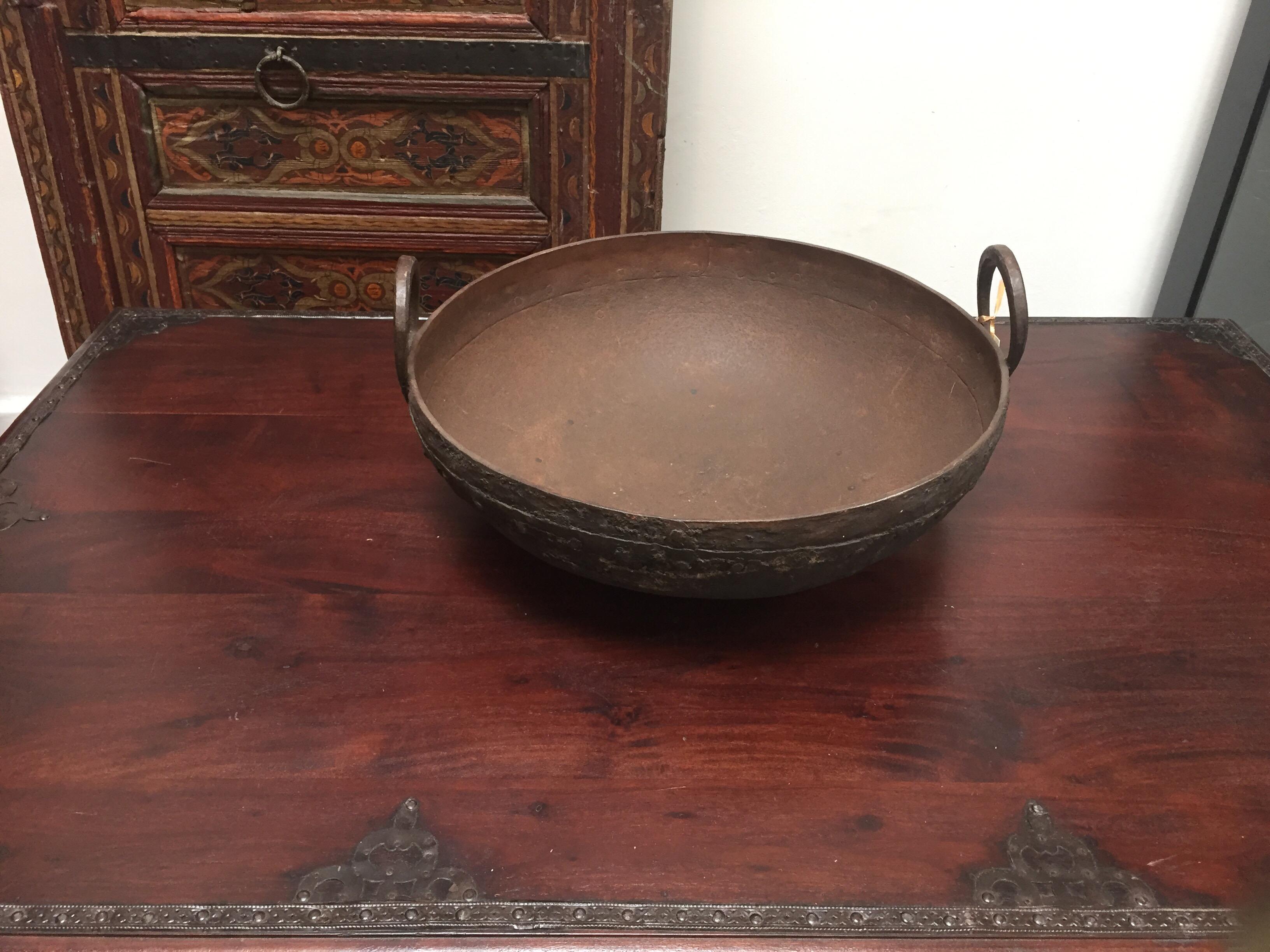 20th Century Large Metal Iron Pot from Southern India