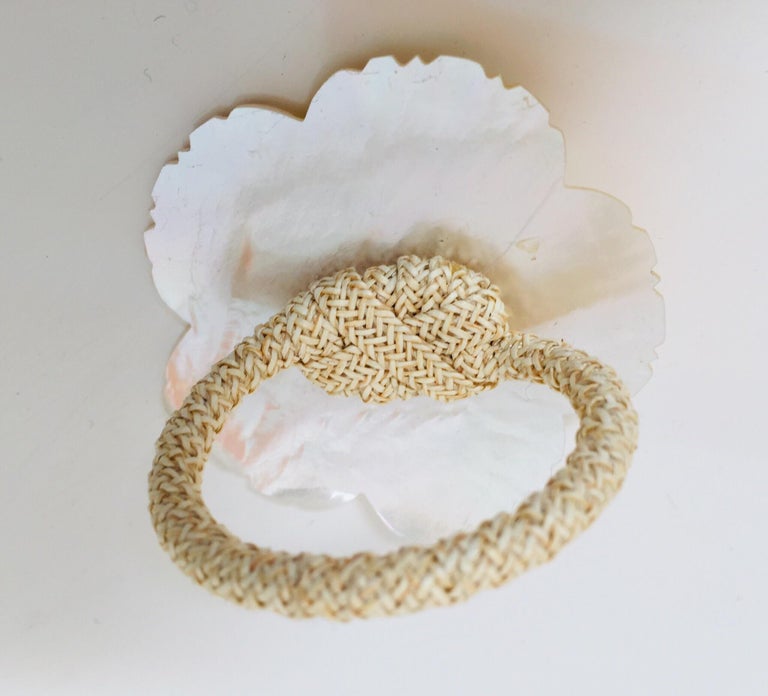 Handcrafted Six Napkin Rings in Natural Capiz Pearl Shell For Sale at ...