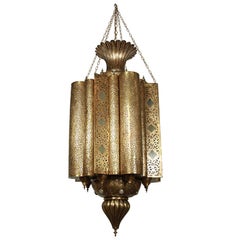 Vintage Large Moroccan Moorish Alhambra Brass Chandelier