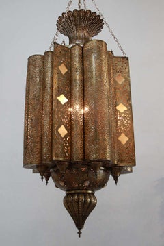 Large Moroccan Moorish Alhambra Brass Chandelier