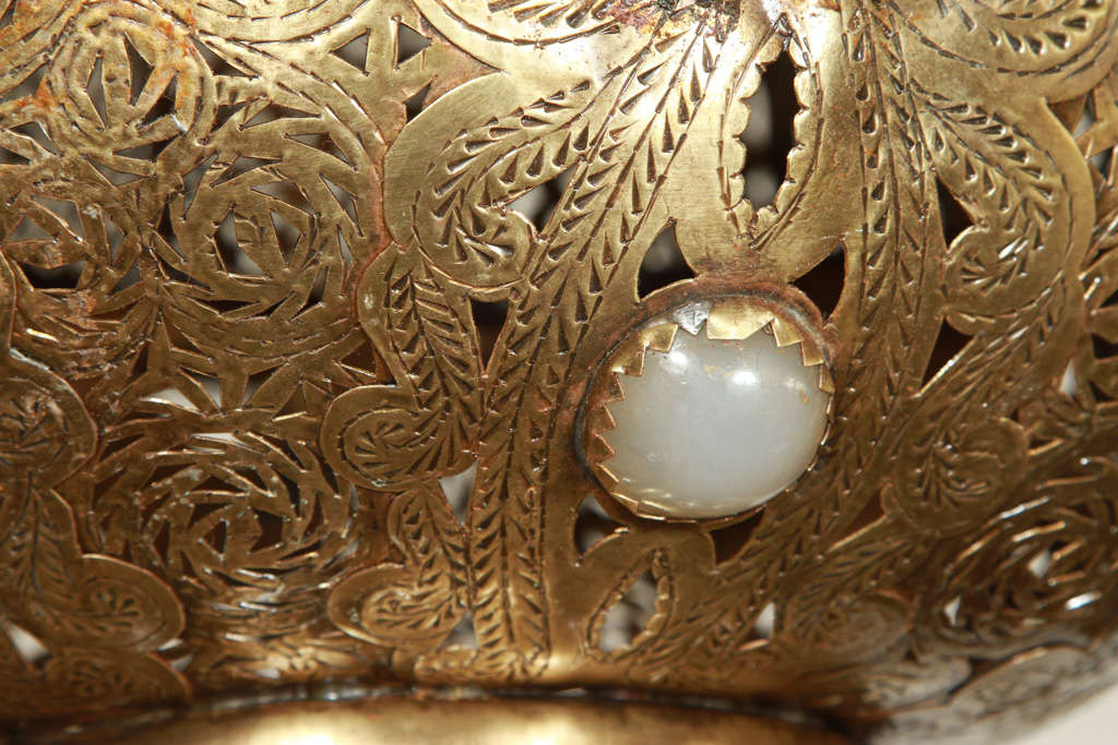 Large Moroccan Moorish Alhambra Brass Chandelier In Good Condition In North Hollywood, CA