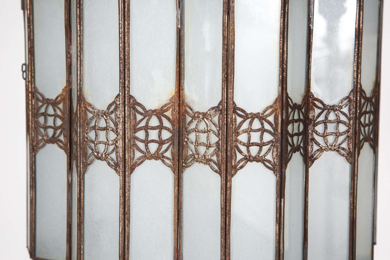 20th Century Moorish Milky Glass Moroccan Pendant