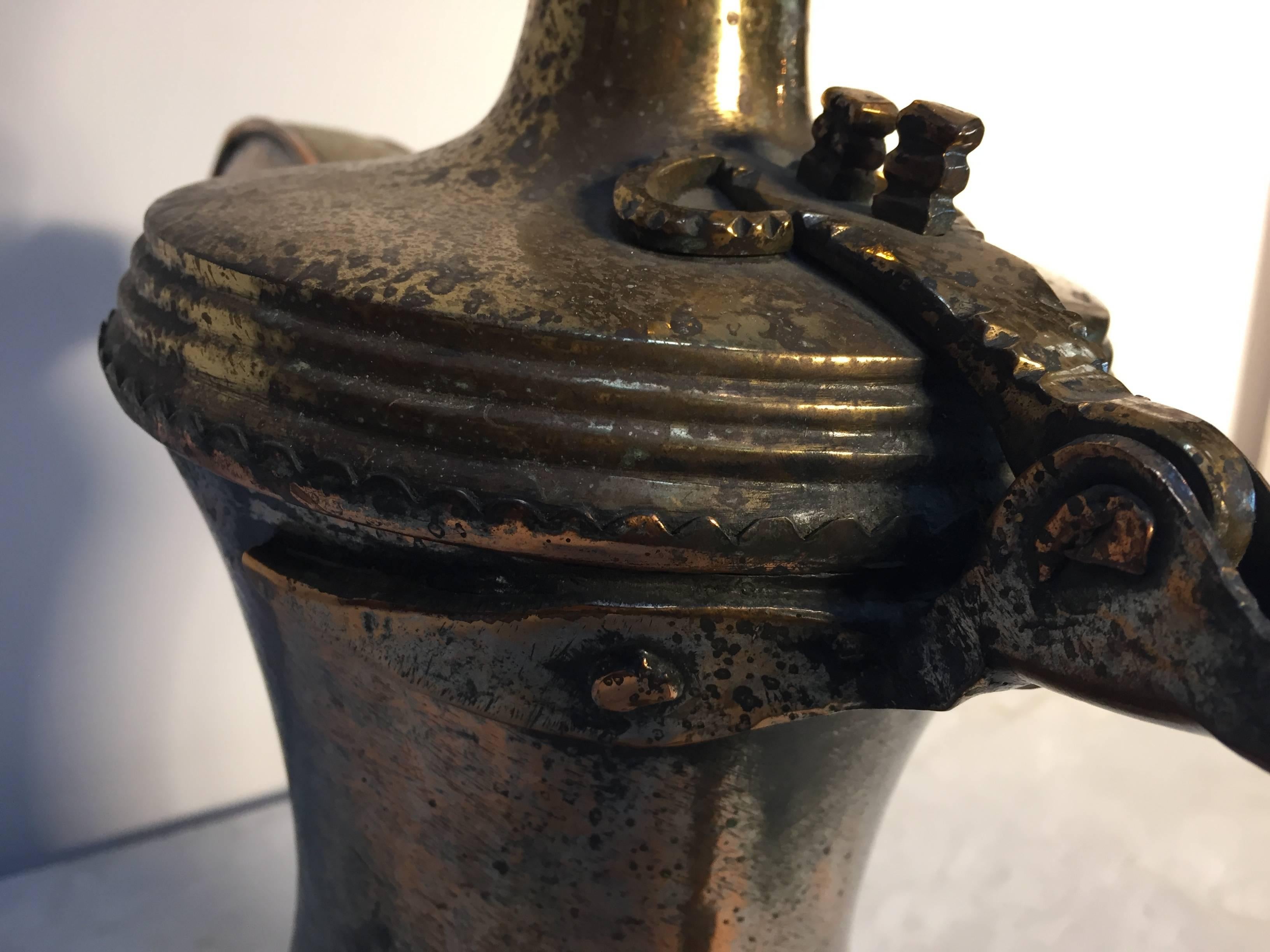 19th Century Dallah Middle Eastern Oversized Arabic Copper Coffee Pot 2