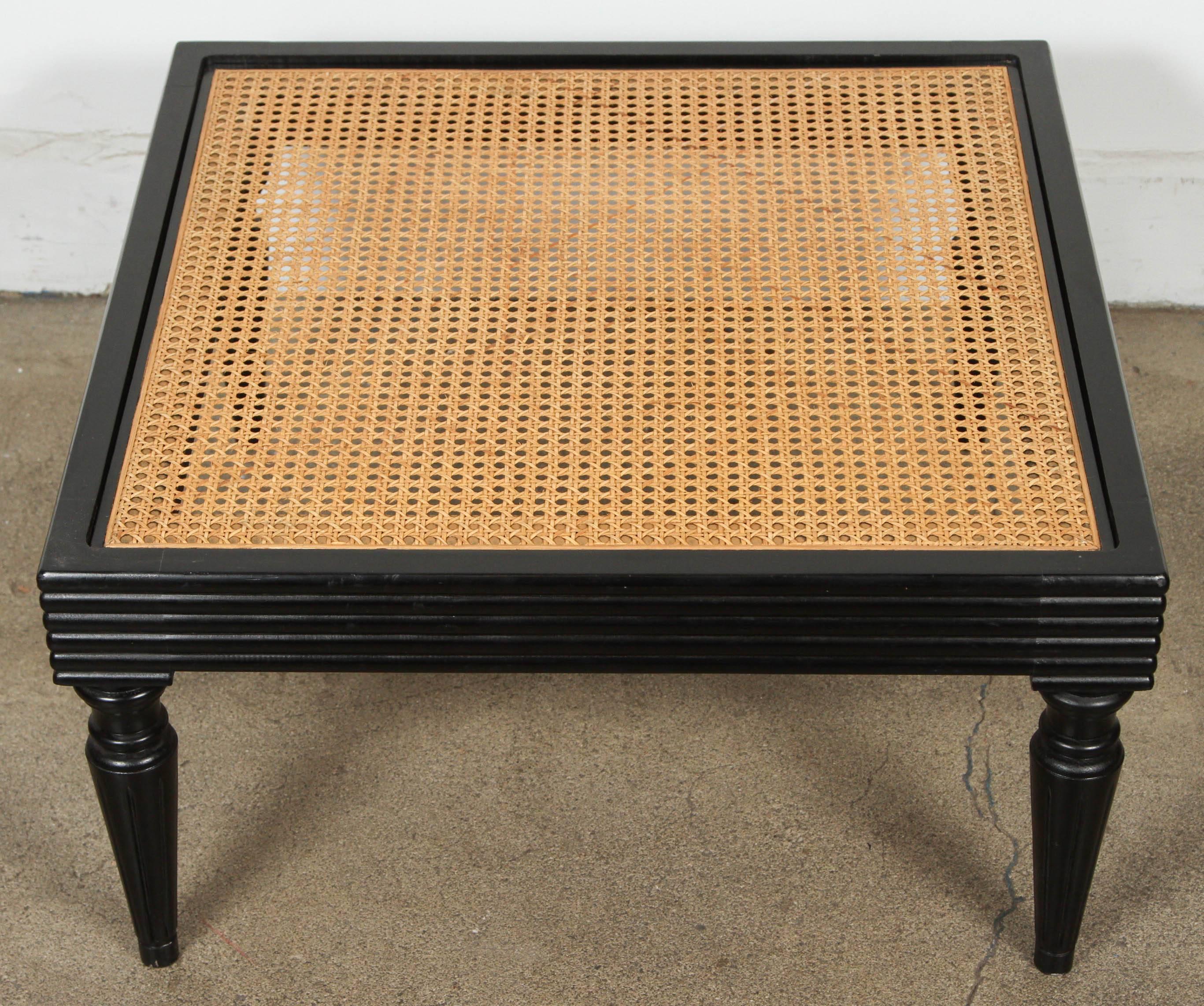 Anglo Raj Anglo-Indian Ebonized Ottoman or Side Table