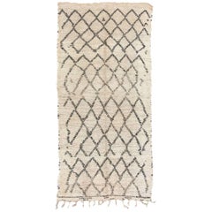 Vintage Moroccan Beni Ouarain Rug, Hand-Woven Wool, 1950s Design