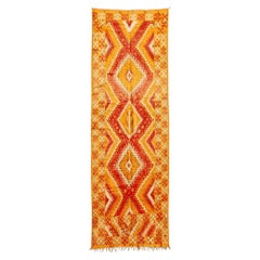Vintage-Teppich aus Marokko aus den 1960er Jahren – orange und rot – authentischer Stammesteppich