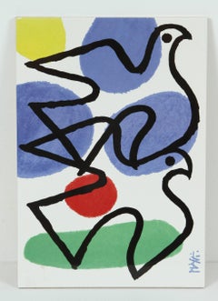 Post Modern Celestino Piatti Ceramic Art Tiles in Picasso Style
