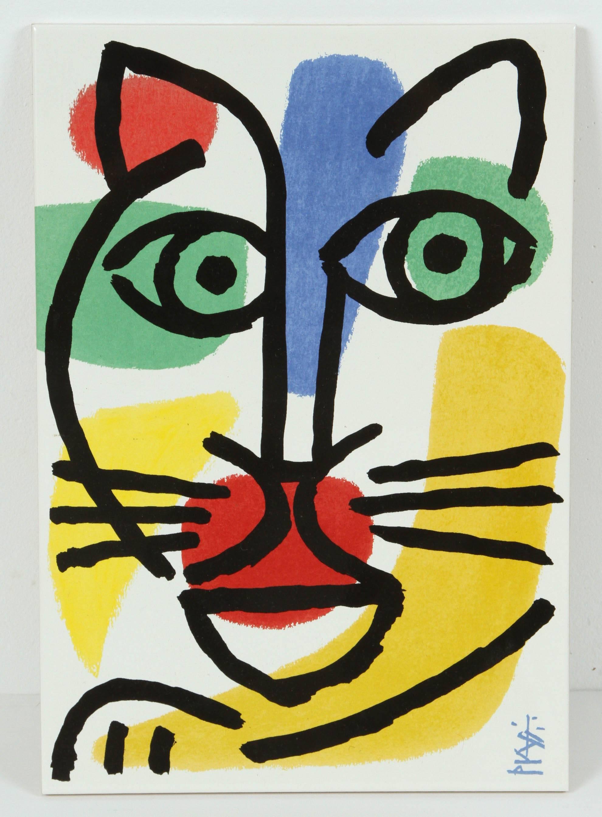 Postmoderne Celestino Piatti-Keramik-Kunstfliesen im Picasso-Stil (Handbemalt) im Angebot