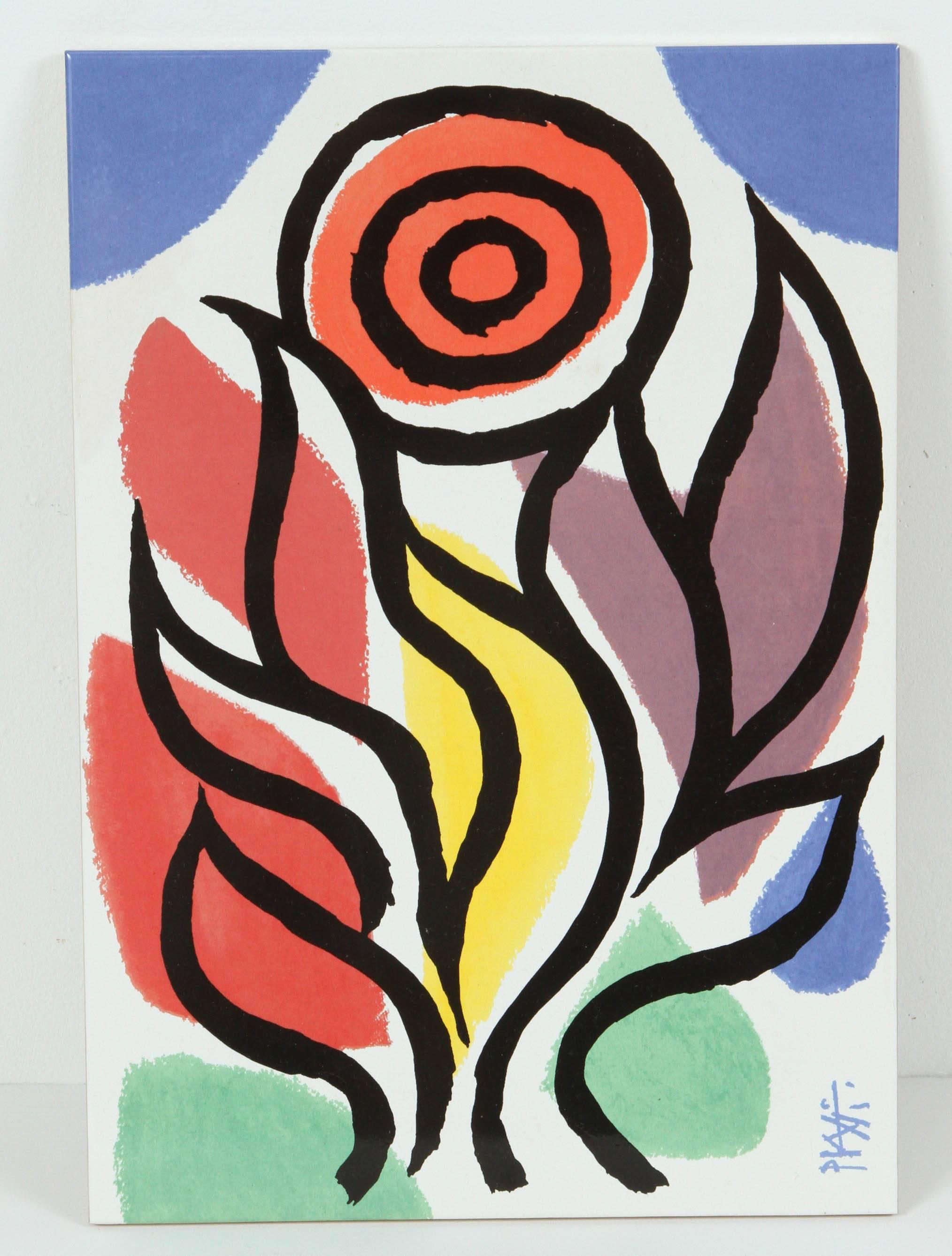 Swiss Post Modern Celestino Piatti Ceramic Art Tiles in Picasso Style For Sale
