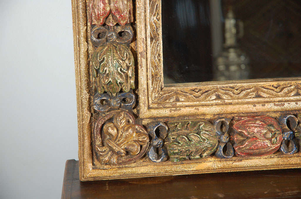 Venetian Moorish Style Hand-Carved Italian Mirror In Good Condition For Sale In North Hollywood, CA