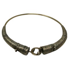 Traditional Silver Torque Necklace Chocker from Rajasthan India