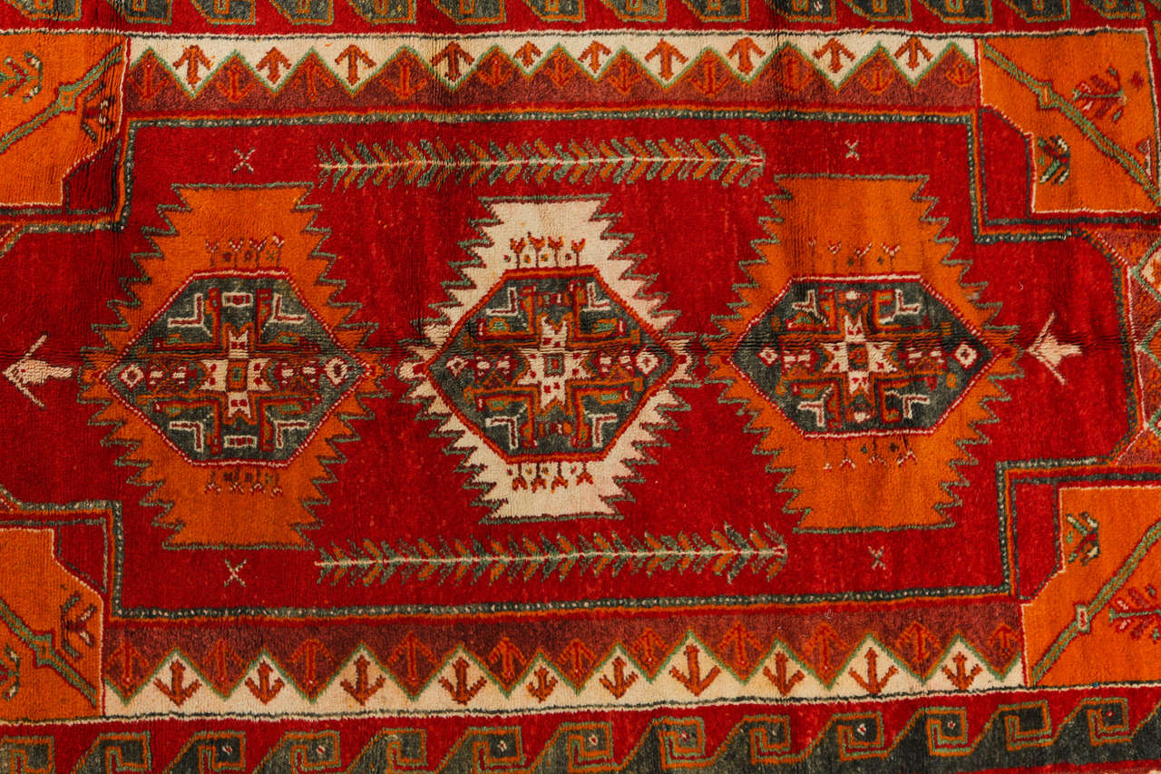 Folk Art Moroccan Vintage Tribal Rug