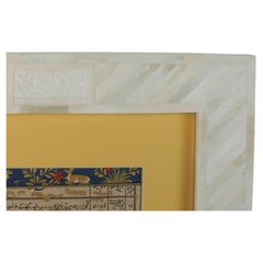 Indian Mughal Miniature Painting in Vizagapatam Inlay Frame