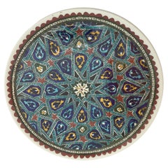 Piatto decorativo moresco in ceramica dipinto a mano anni '50