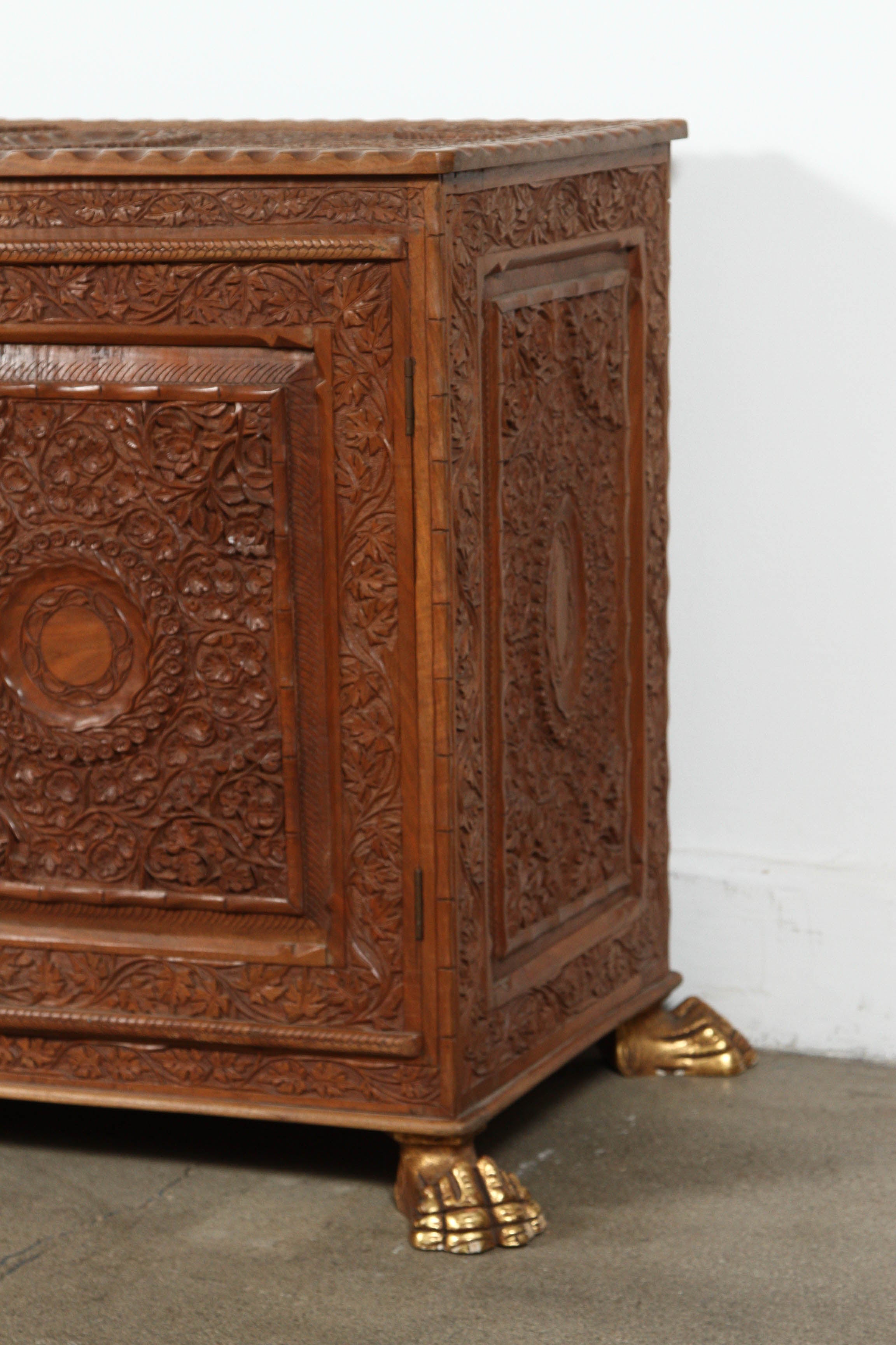 19th Century Asian Finely Hand Carved Sideboard from Java, Indonesia For Sale