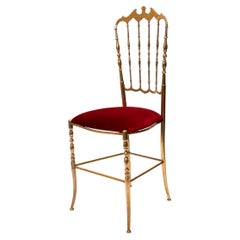 Silla Chiavari de latón pulido de los años 60, de Giuseppe Gaetano Descalzi