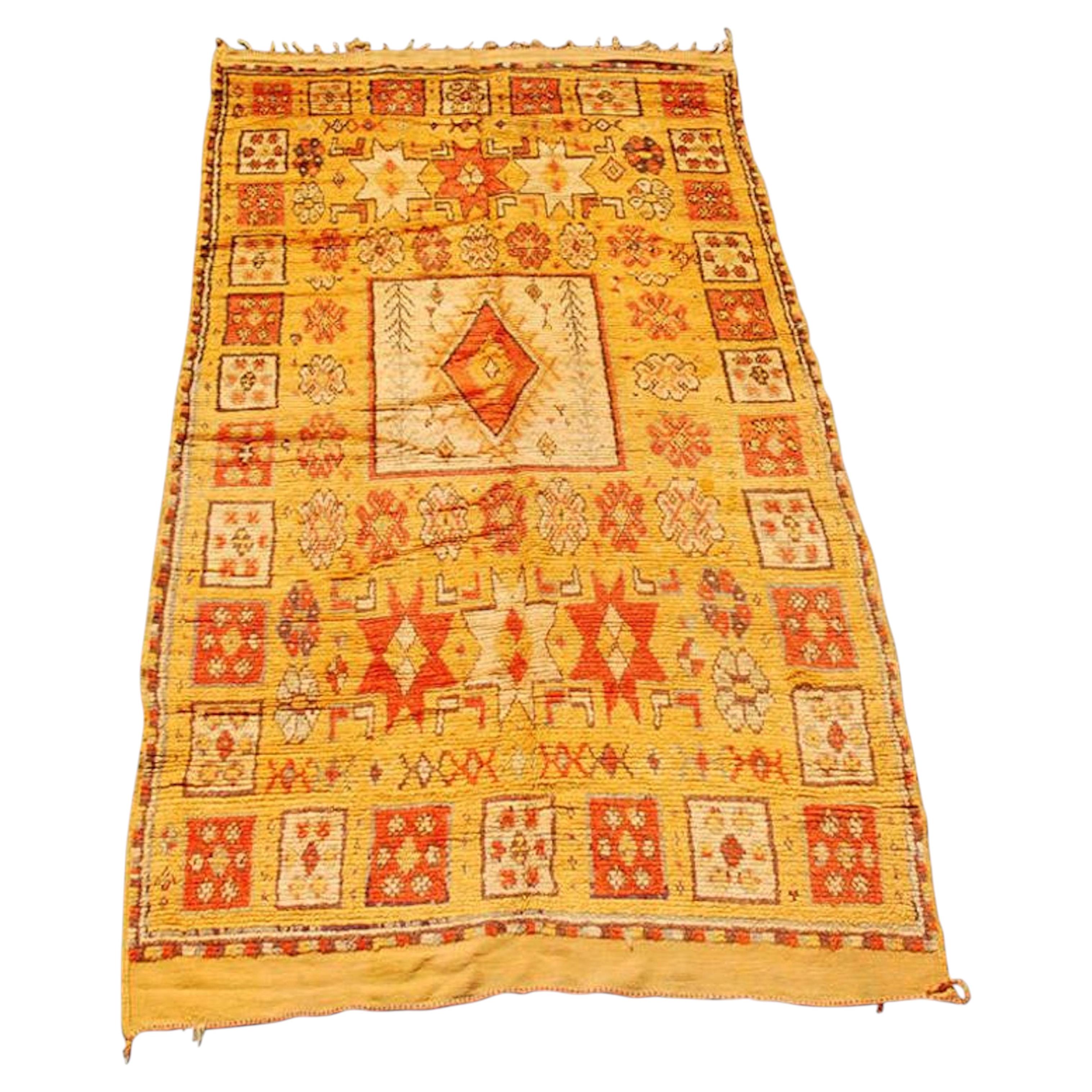 Tappeto tribale marocchino vintage in lana biologica Safran