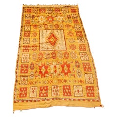 Moroccan Vintage Tribal Wool Rug by Berber Tribes, Handwoven, 1960s