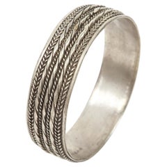 Handcrafted Moroccan Berber Tribal Bracelet in Silver, 1950