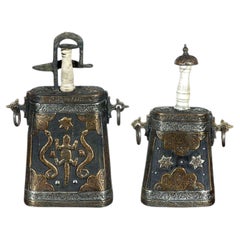 Set di due borracce tribali marocchine antiche