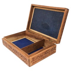 Anglo Raj Hand Carved Wooden Decorative Jewelry Box