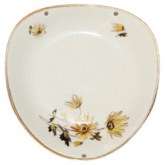 Kronester Bavaria Triangular Porcelain Plate Vintage Handpainted Ceramic Germany