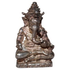 Ganesh Hindu Diety Statue Amulett aus Silber