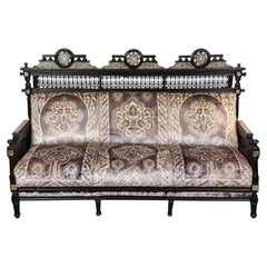 Late 19th-Century Egyptian Moorish Walnut Mashrabiya Settee
