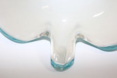 Murano Turquoise Art Glass Bowl by Alfredo Barbini, 1950s