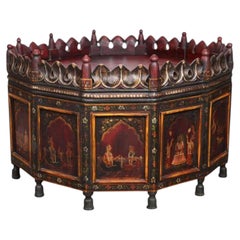 Anglo-Indian Polychrome Painted Teak 12-Sided Coffee Table, circa 1930