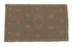 Vintage 1960s Moroccan Berber Kilim Rug, Sand and Pumpkin Orange, 4'8" × 7'9"