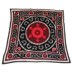 Vintage Samarkand Suzani Textile, Embroidered Fabric from Uzbekistan