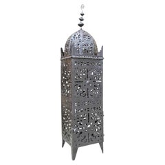 Large Outdoor Metal Moroccan Hurricane Candle Lantern